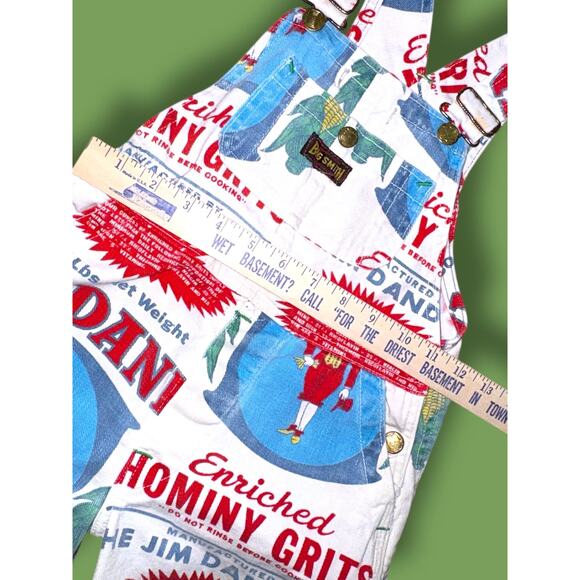VTG Big Smith Kids Overalls Jim Dandy Hominy Grits Sack Print Approx. 6-7 years - Picture 8 of 10